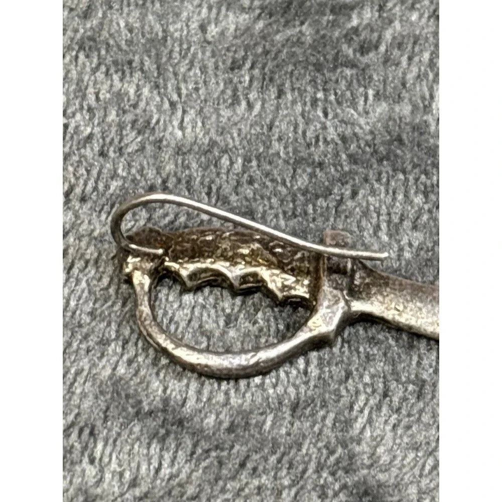 Vintage Sterling Silver 925 Dagger Single Earring Accessory Unique Medieval